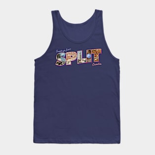 Greetings from Split in Croatia Vintage style retro souvenir Tank Top